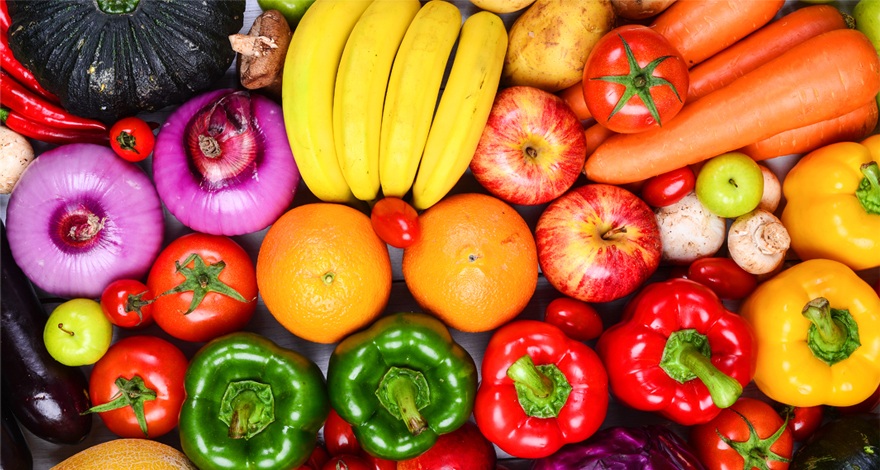 Muchas frutas y verduras