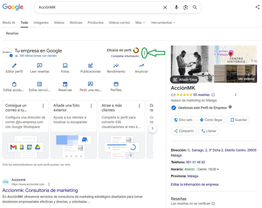 Paso 3: Accede a la Configuración del Perfil de Empresa